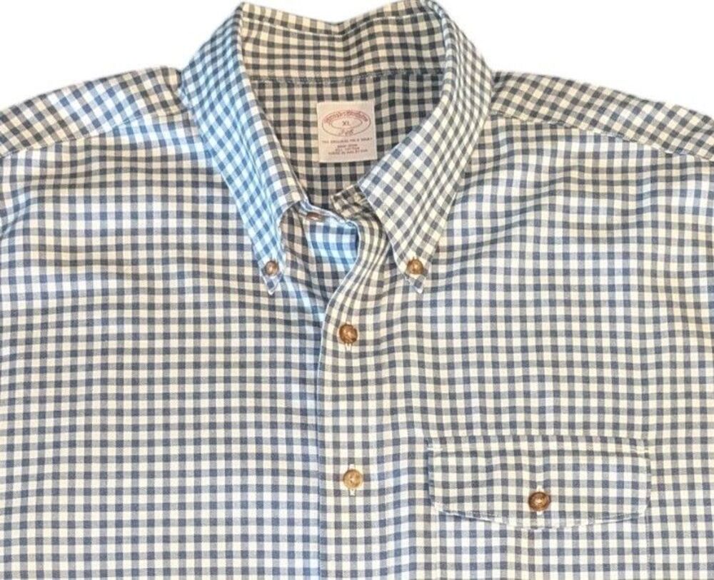 Brooks Brothers XL Gingham Button Down Shirt Long Sleeve 346 Non Iron Cotton